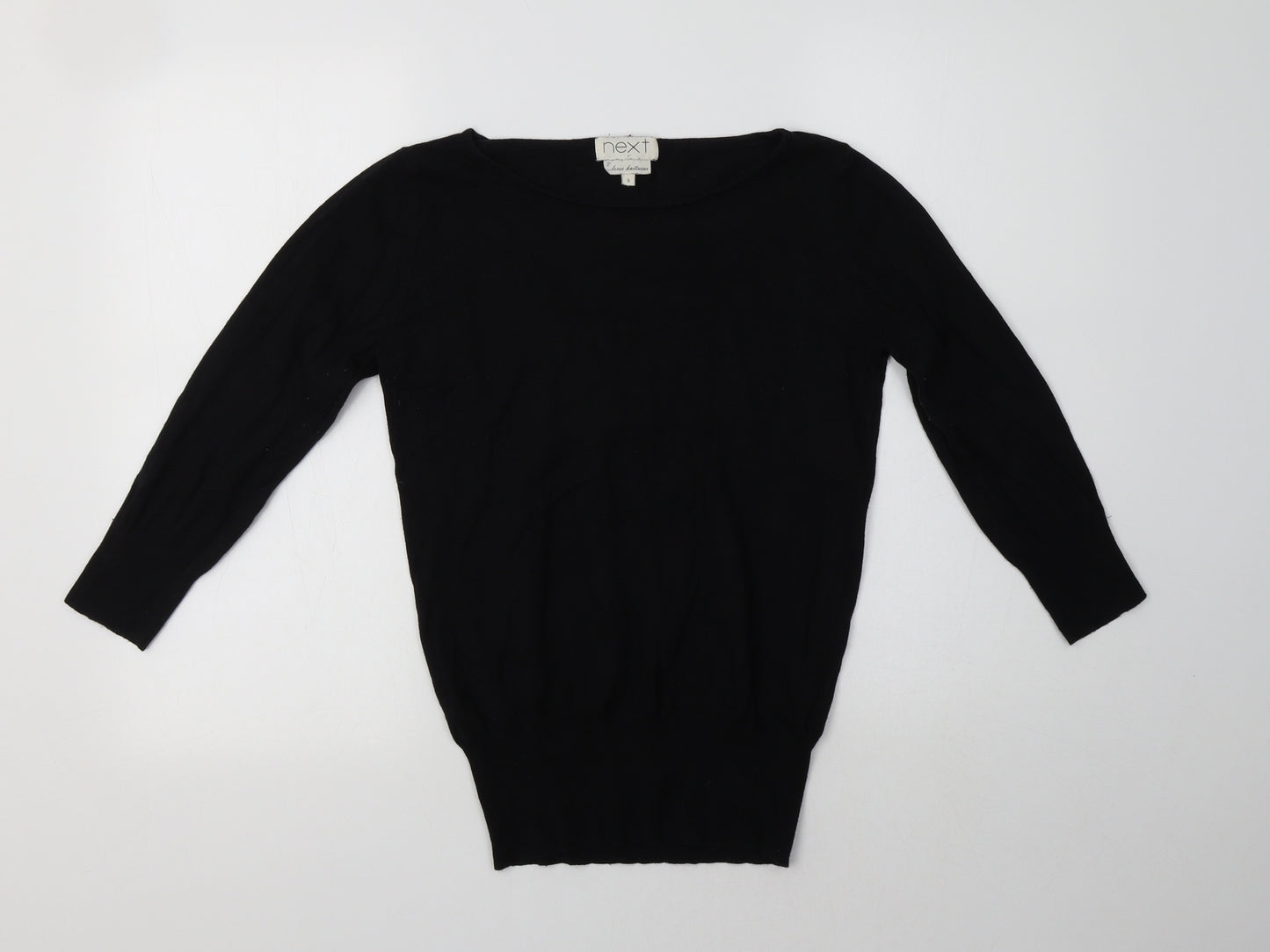 NEXT Womens Black Boat Neck  Cotton Pullover Jumper Size 8