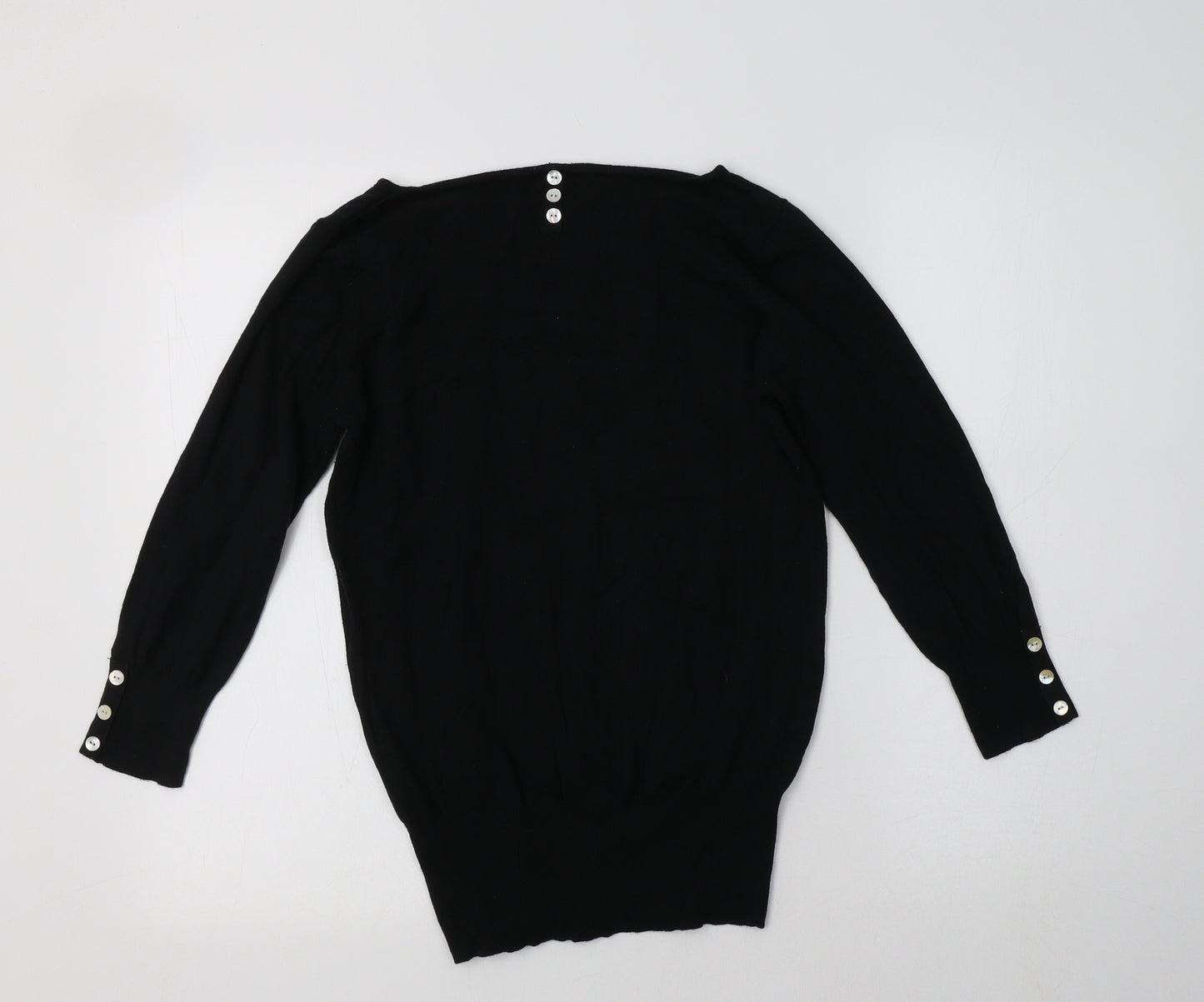 NEXT Womens Black Boat Neck  Cotton Pullover Jumper Size 8