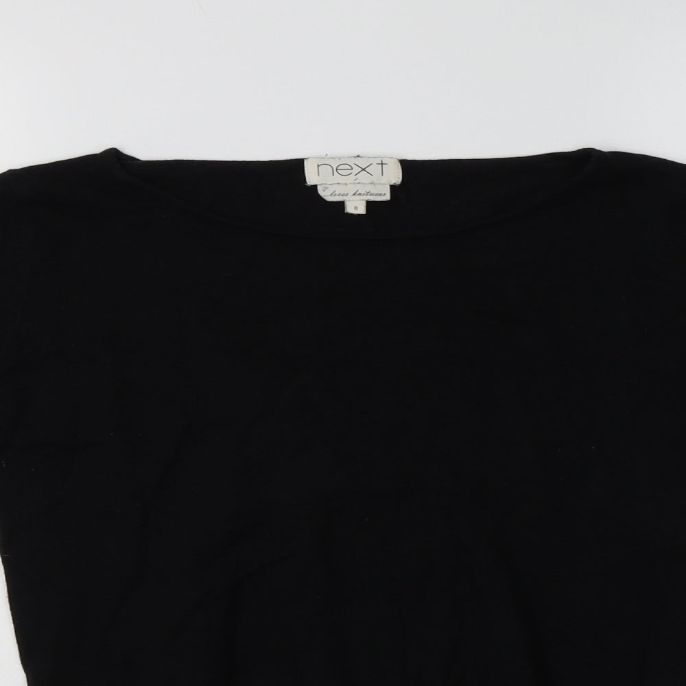 NEXT Womens Black Boat Neck  Cotton Pullover Jumper Size 8