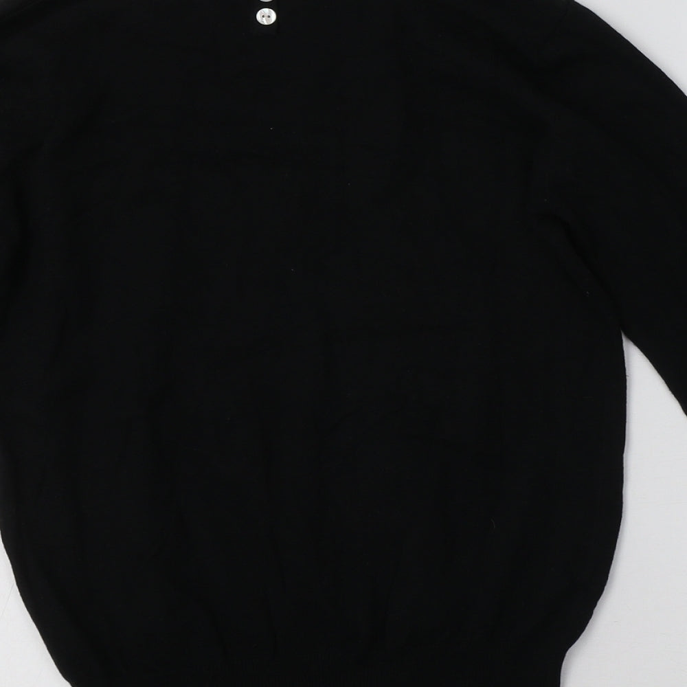 NEXT Womens Black Boat Neck  Cotton Pullover Jumper Size 8