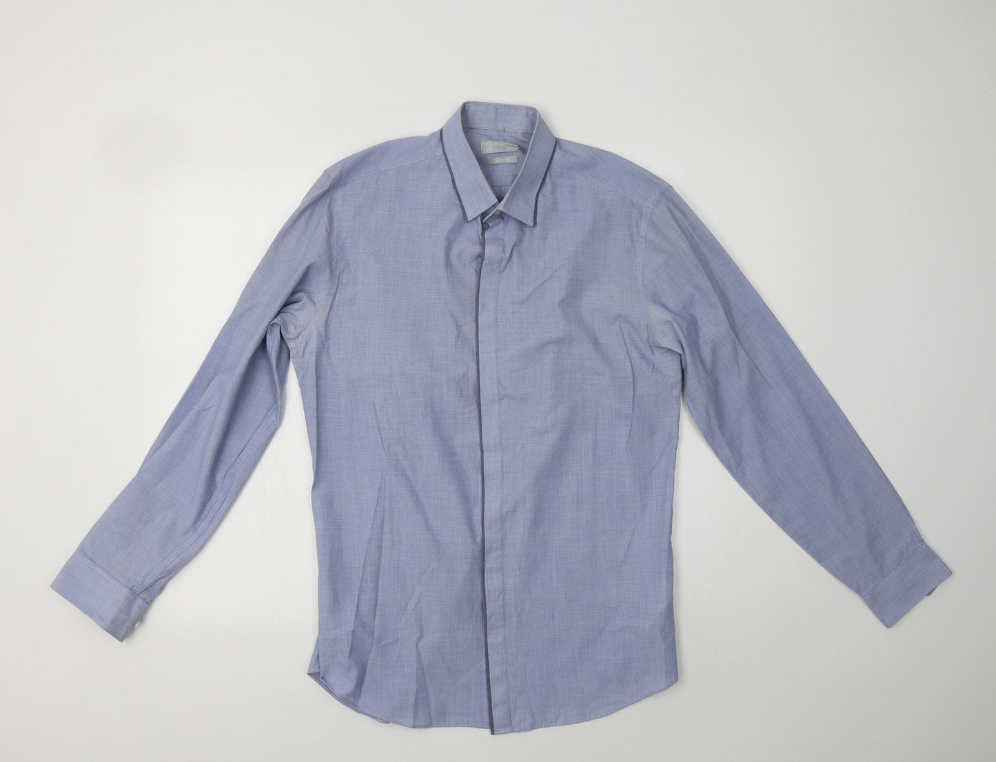 Red Herring Mens Blue  Polyester  Dress Shirt Size 15.5 Collared