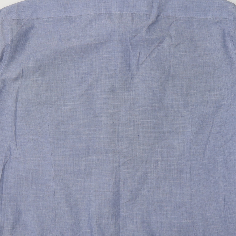 Red Herring Mens Blue  Polyester  Dress Shirt Size 15.5 Collared