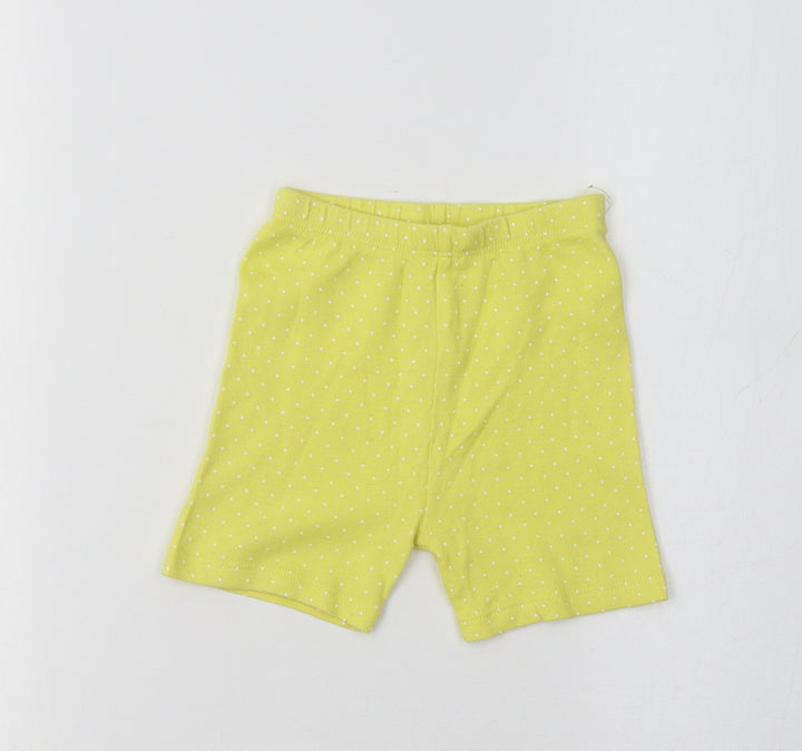 George Baby Yellow Polka Dot Cotton Jogger Leggings Size 9-12 Months