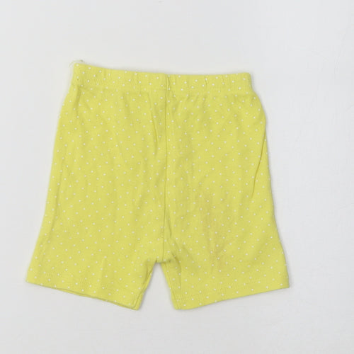 George Baby Yellow Polka Dot Cotton Jogger Leggings Size 9-12 Months