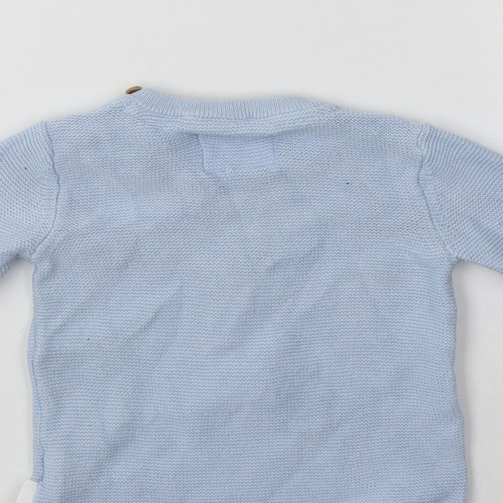 F&F Baby Blue  Cotton Pullover Jumper Size 6-9 Months   - Cute Animals