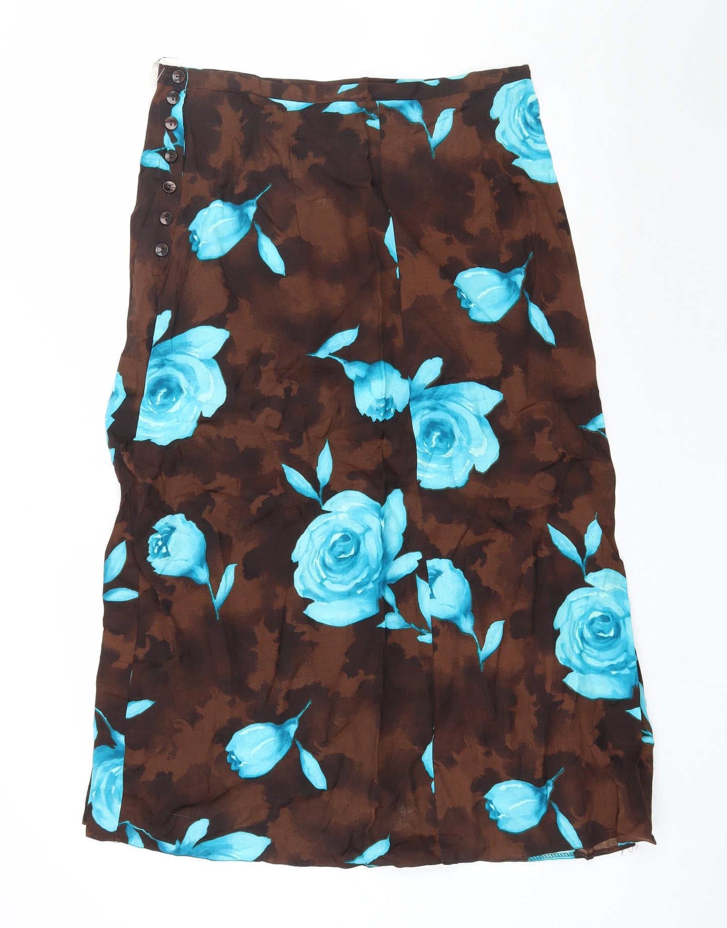 Design Essentials Womens Brown Floral Viscose A-Line Skirt Size 20