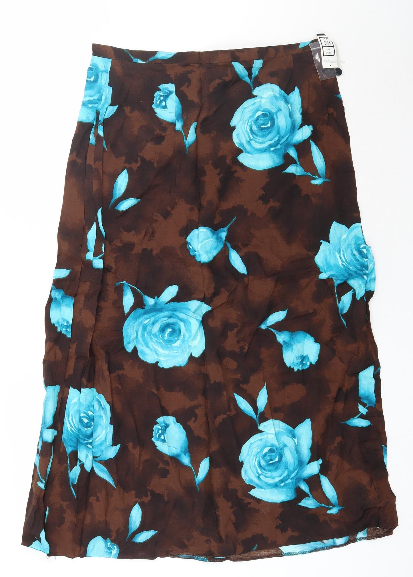 Design Essentials Womens Brown Floral Viscose A-Line Skirt Size 20