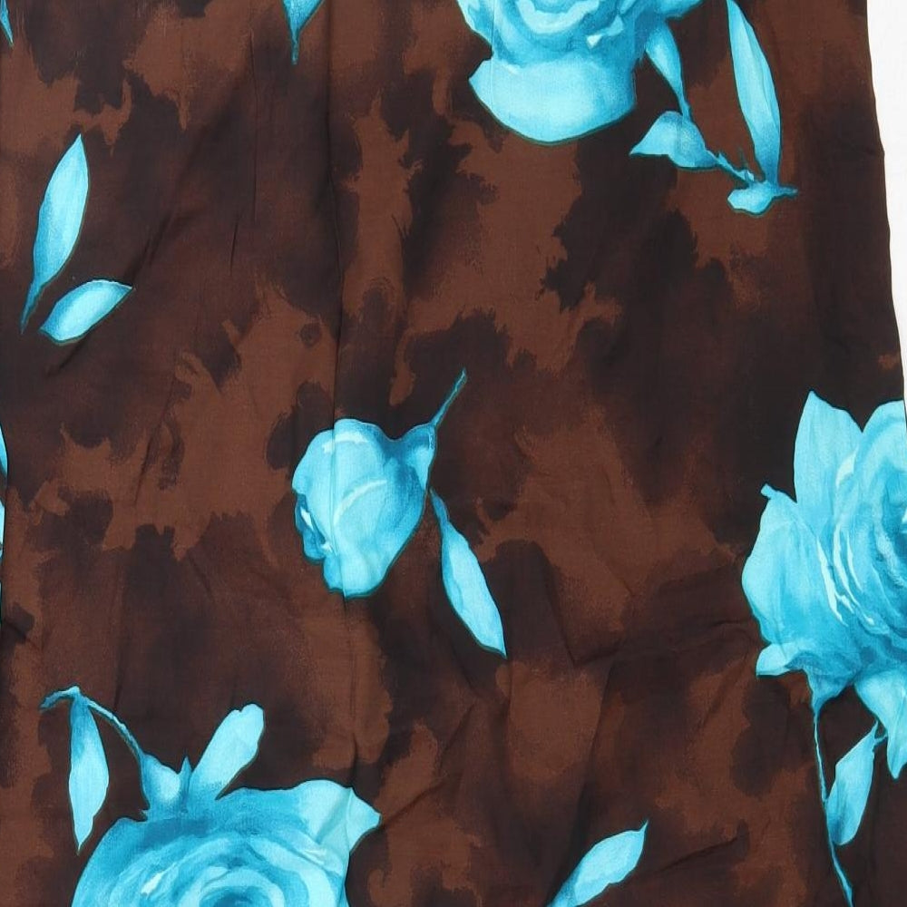 Design Essentials Womens Brown Floral Viscose A-Line Skirt Size 20