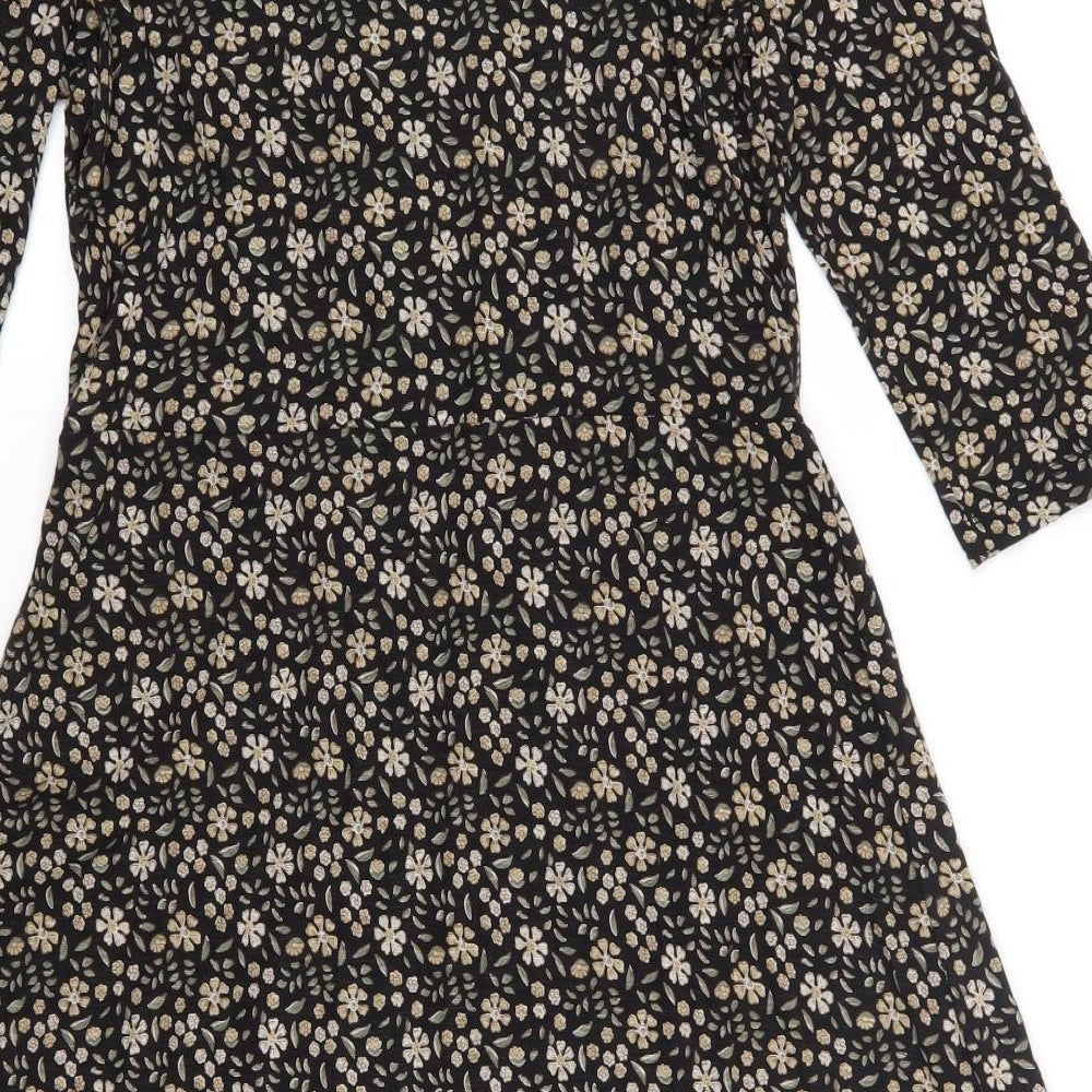 Fat Face Womens Multicoloured Floral Viscose A-Line  Size 14  V-Neck