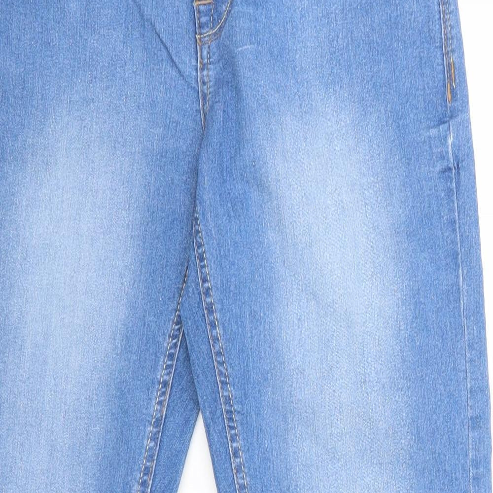 Peacocks Womens Blue  Cotton Straight Jeans Size 10 L27 in Regular  - Short