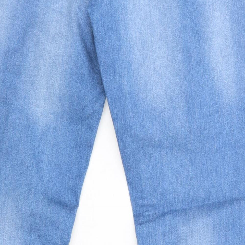 Peacocks Womens Blue  Cotton Straight Jeans Size 10 L27 in Regular  - Short