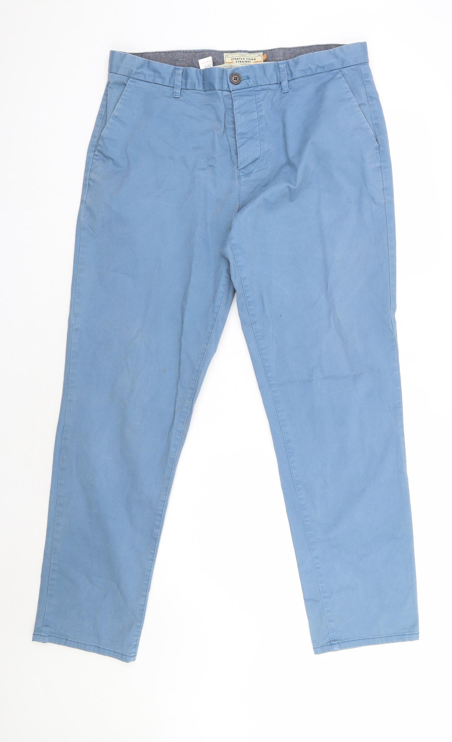 NEXT Mens Blue  Cotton Chino Trousers Size 36 in L31 in Regular