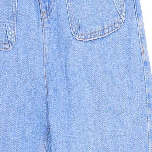 Zara Womens Blue  100% Cotton Mom Jeans Size 4 L22 in Regular