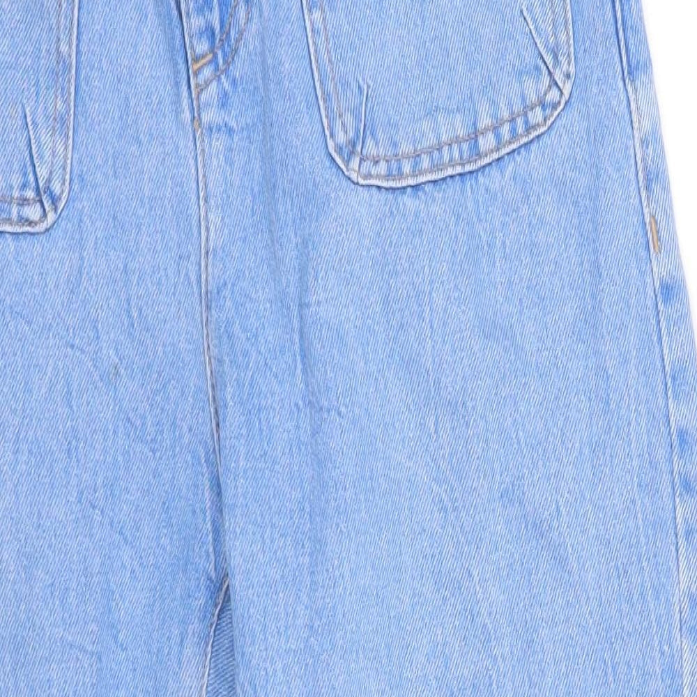 Zara Womens Blue  100% Cotton Mom Jeans Size 4 L22 in Regular