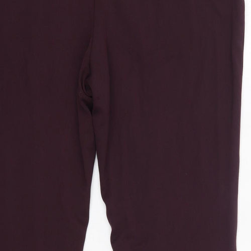 M&S Womens Purple  Viscose Dress Pants Trousers Size 14 L25 in Regular