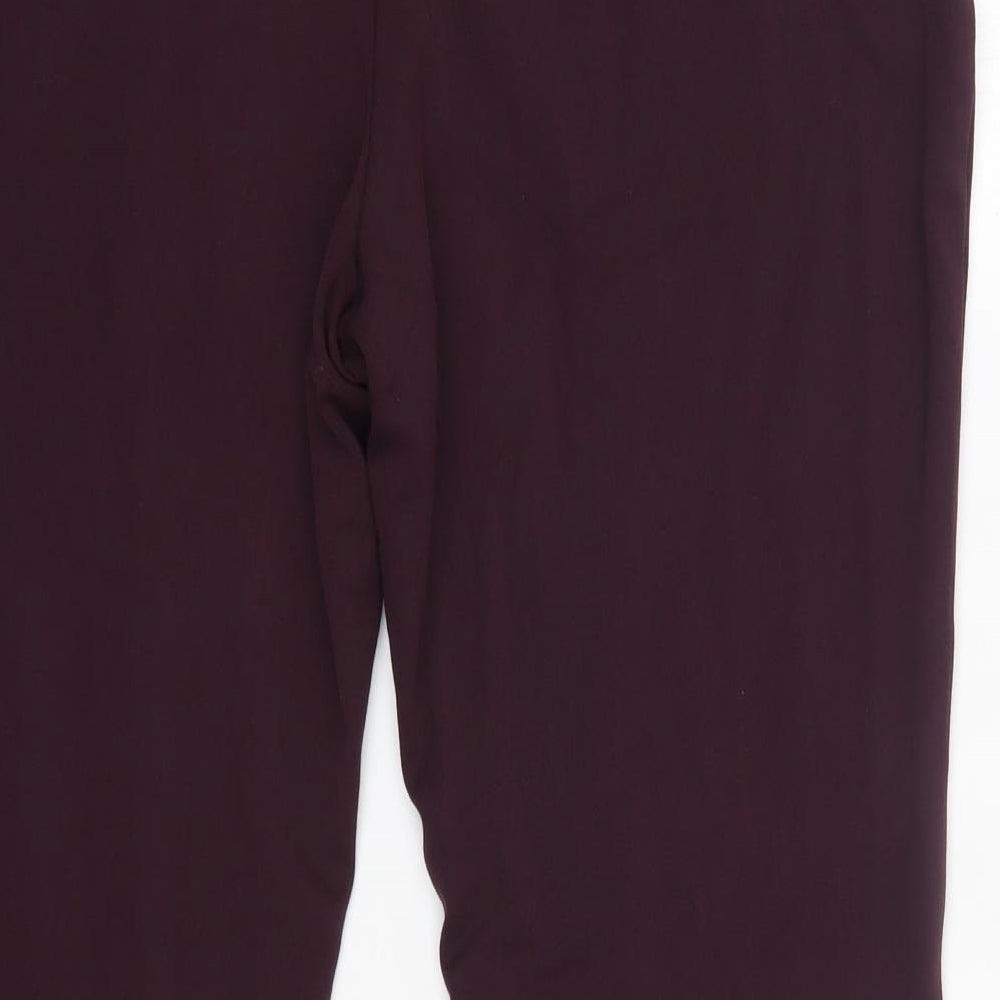 M&S Womens Purple  Viscose Dress Pants Trousers Size 14 L25 in Regular