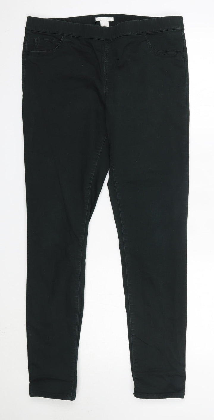 H&M Womens Grey  Cotton Skinny Jeans Size 12 L29 in Regular