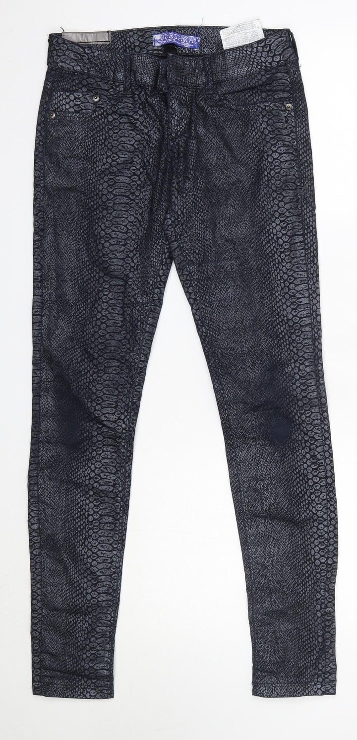 Berska Womens Blue  Cotton Skinny Jeans Size 8 L30 in Regular