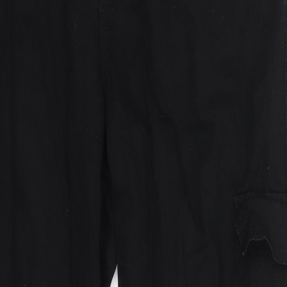 Primark Womens Black  Cotton Cargo Trousers Size 10 L26 in Regular