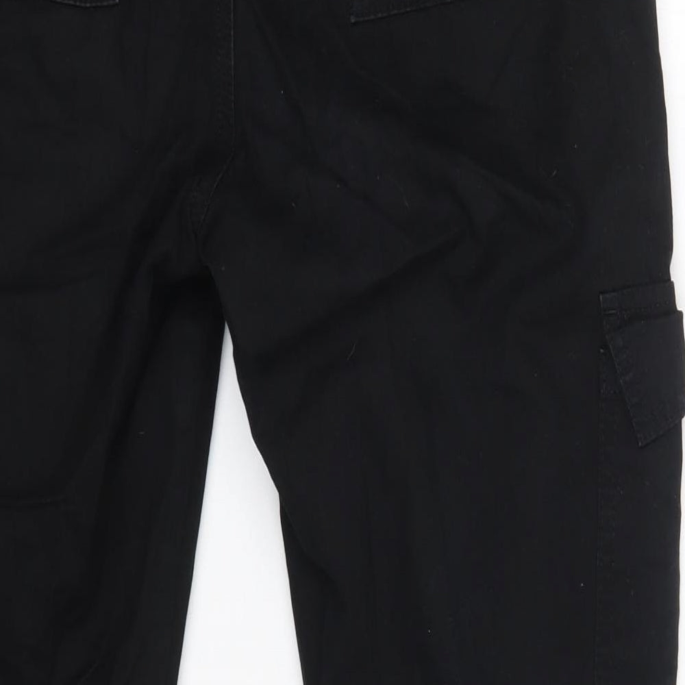 Primark Womens Black  Cotton Cargo Trousers Size 10 L26 in Regular