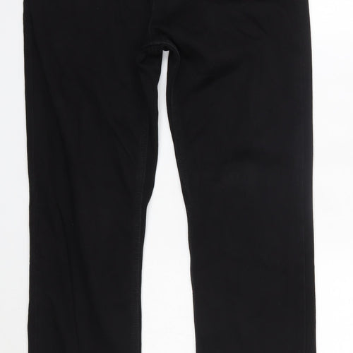 M&S Womens Black  Cotton Straight Jeans Size 12 L29 in Regular