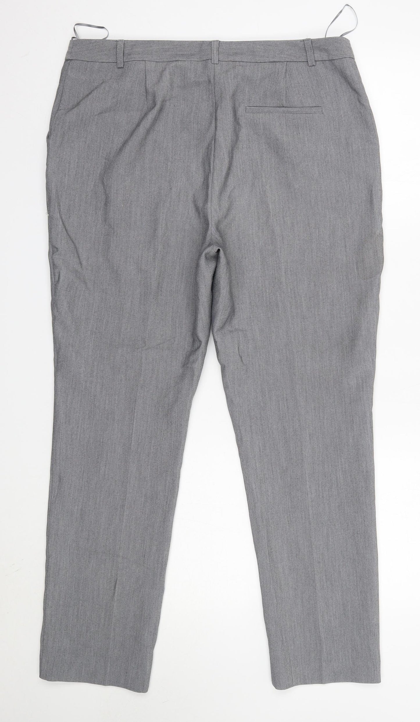 Matalan Womens Grey  Polyester Dress Pants Trousers Size 14 L36 in Regular