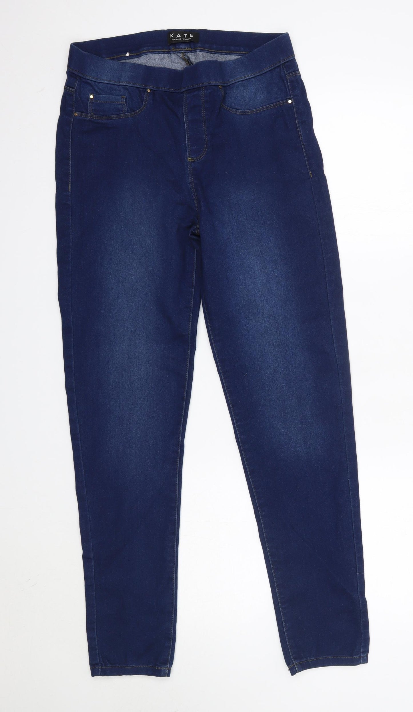 Peacocks Womens Blue  Cotton Skinny Jeans Size 12 L30 in Regular