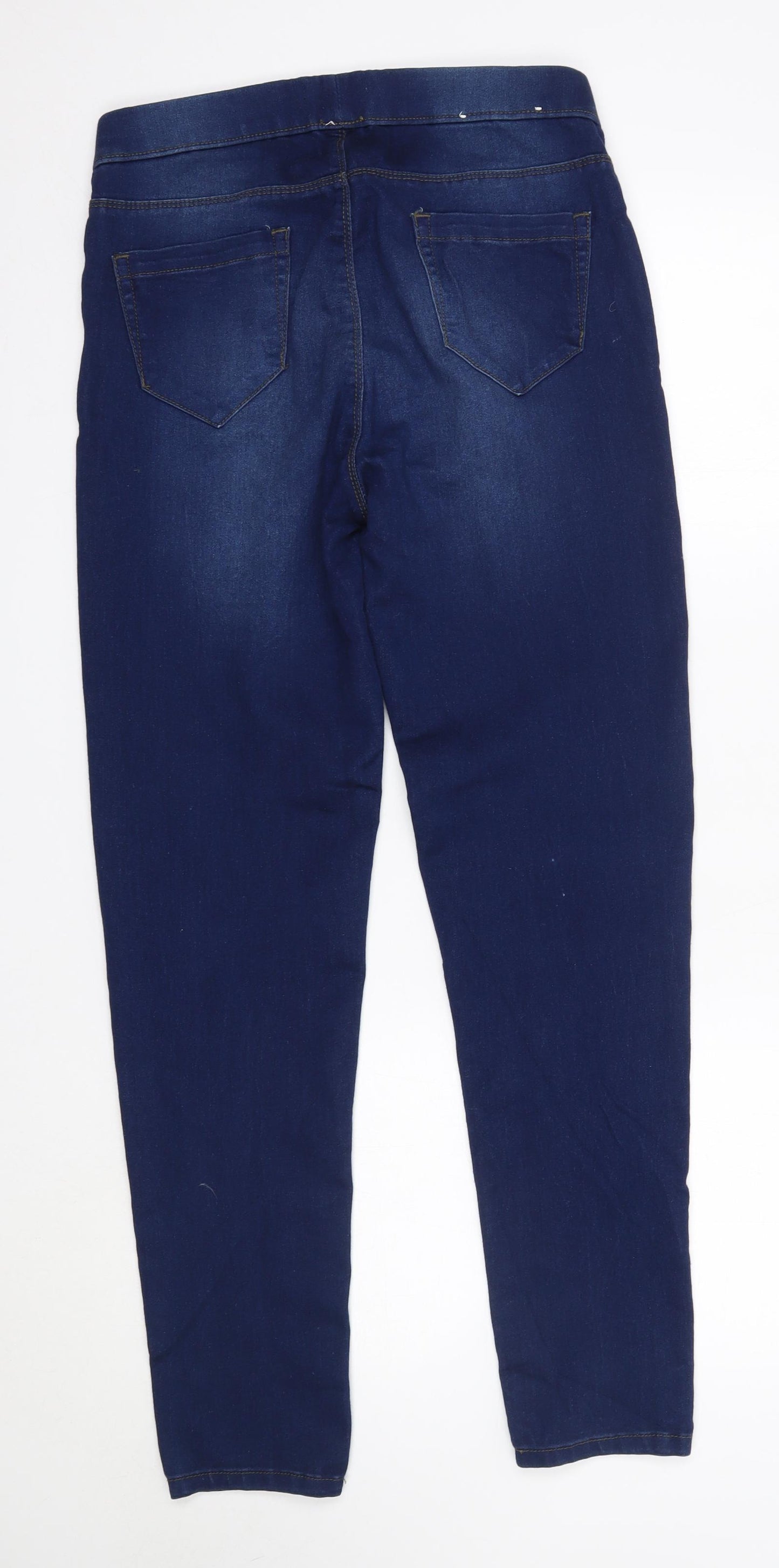 Peacocks Womens Blue  Cotton Skinny Jeans Size 12 L30 in Regular
