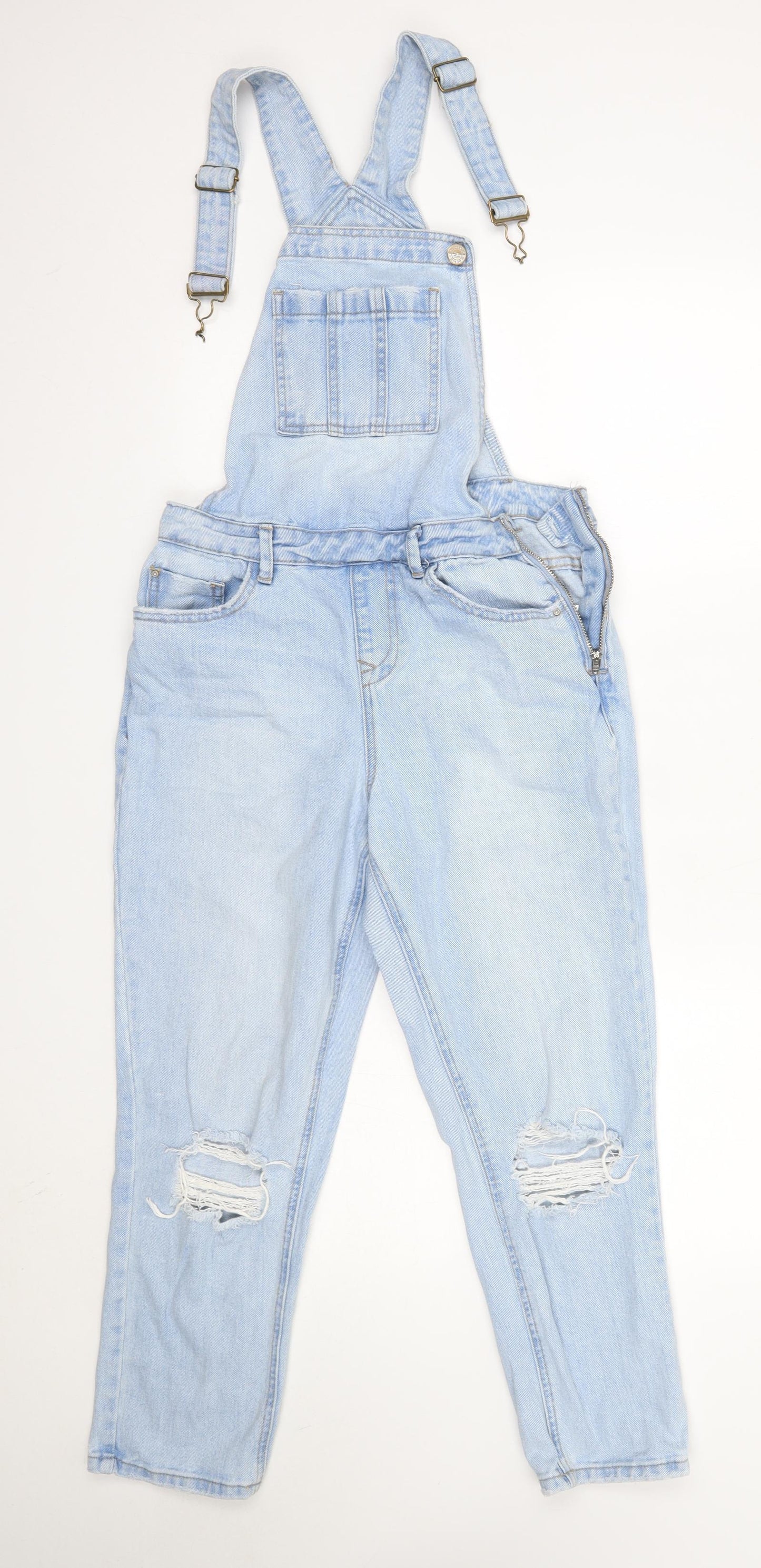 New Look Womens Blue  Cotton Dungaree One-Piece Size 8 L24 in