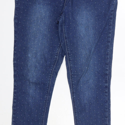 Nutmeg Womens Blue  Cotton Skinny Jeans Size 12 L27 in Regular