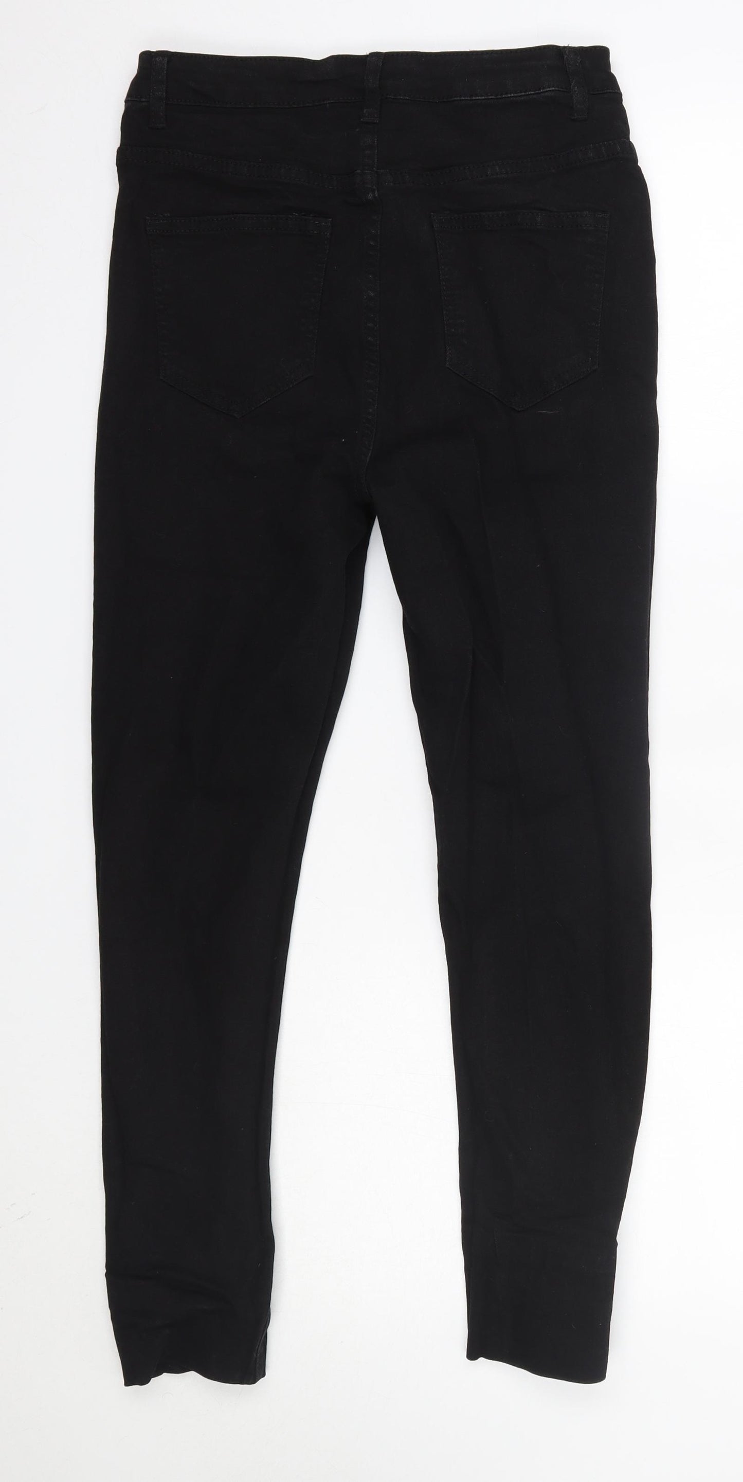 Boohoo Womens Black  Cotton Skinny Jeans Size 10 L26 in Regular