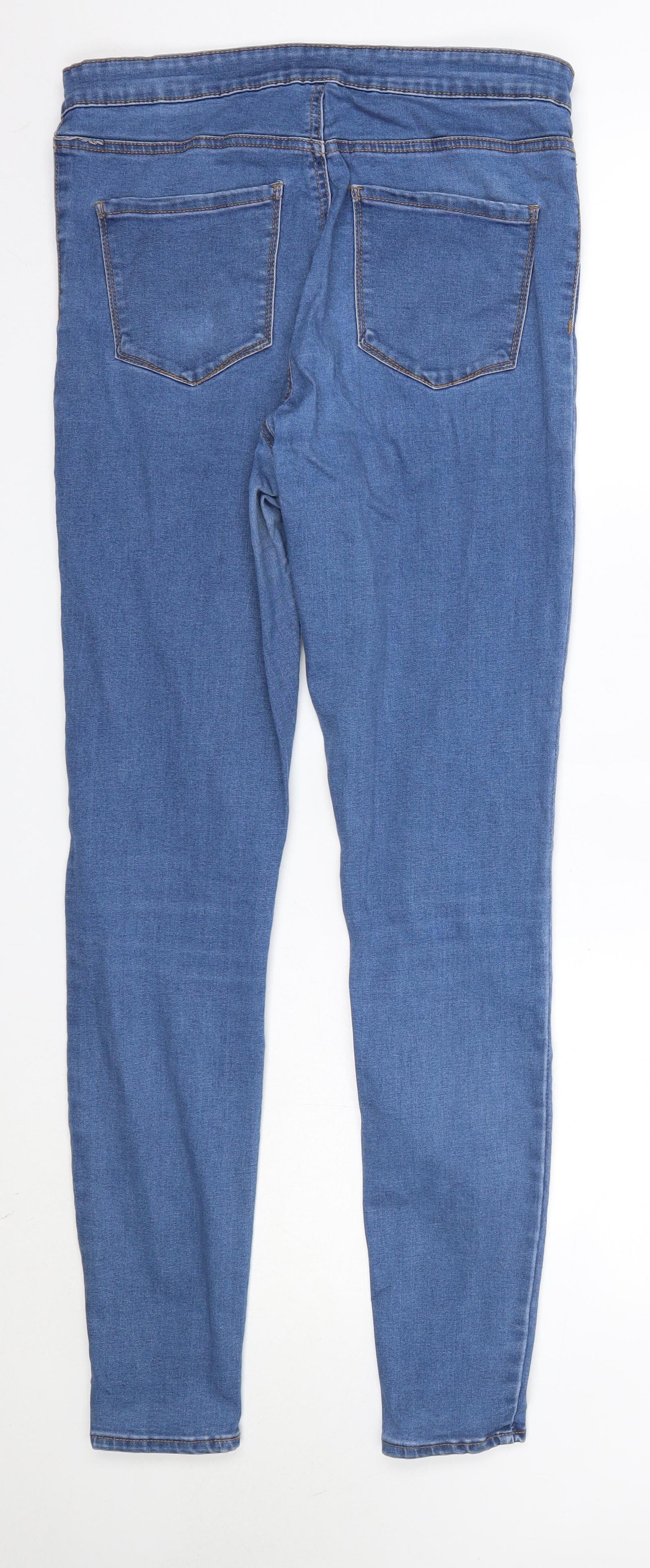 Primark Womens Blue  Cotton Skinny Jeans Size 14 L29 in Regular