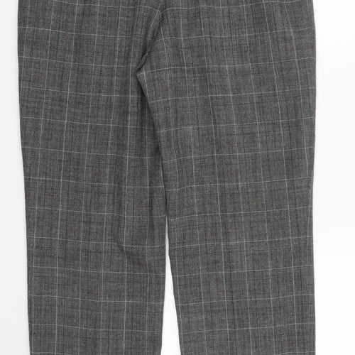Classic Line Womens Grey Check Polyester Dress Pants Trousers Size 34 in L29 in Regular
