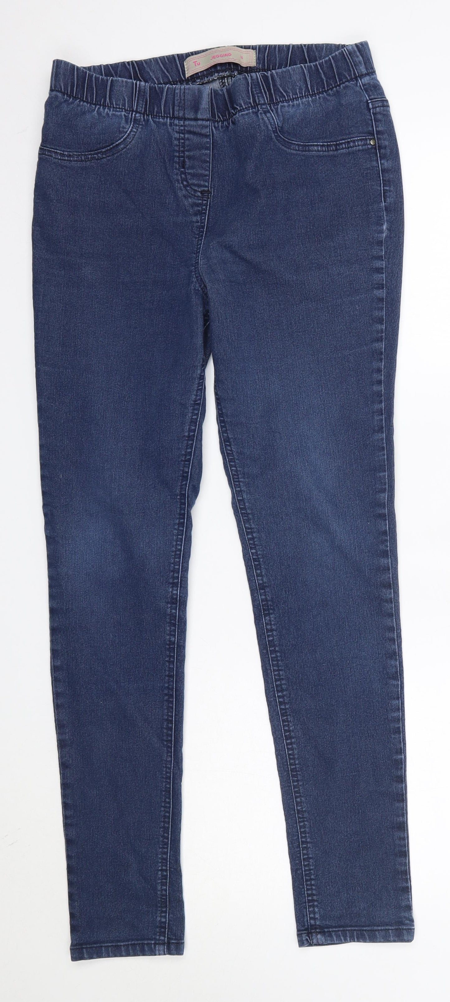 TU Womens Blue  Cotton Jegging Jeans Size 14 L30 in Regular