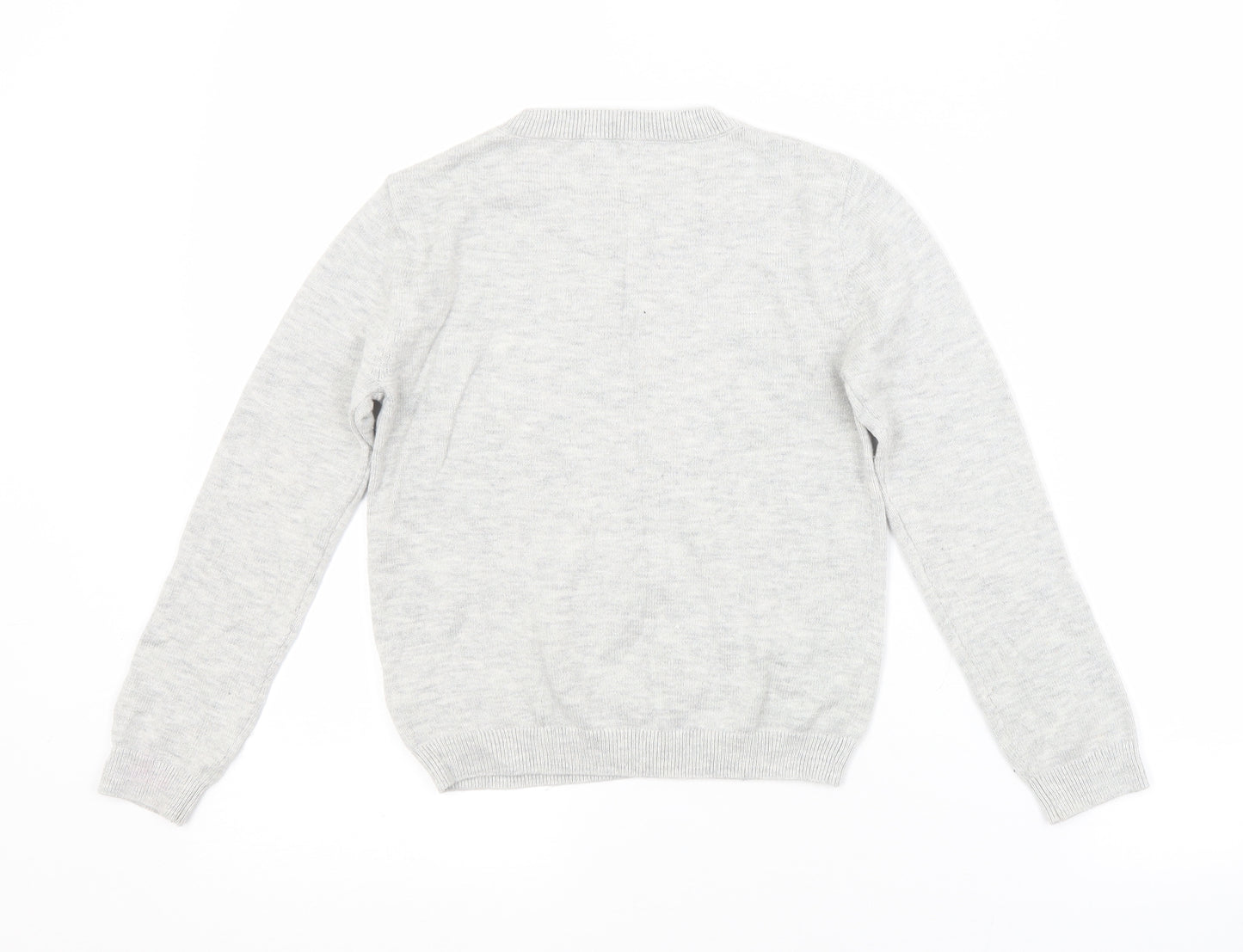 NEXT Boys Grey Crew Neck  Cotton Pullover Jumper Size 7 Years