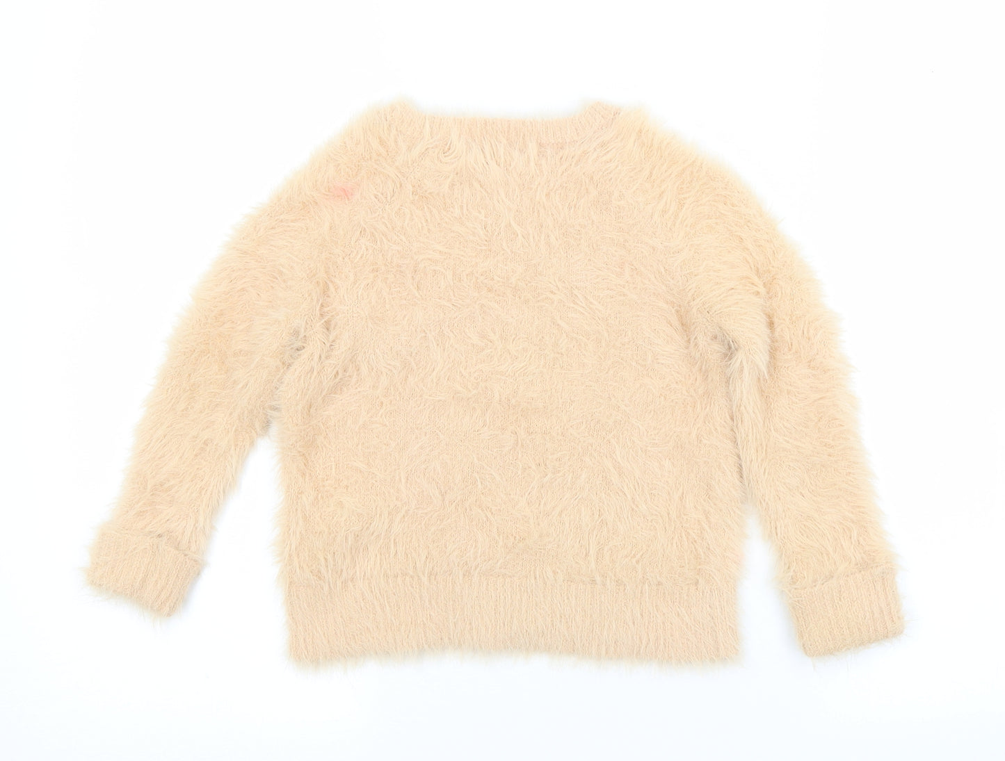H&M Girls Orange Crew Neck  Polyamide Pullover Jumper Size 5-6 Years