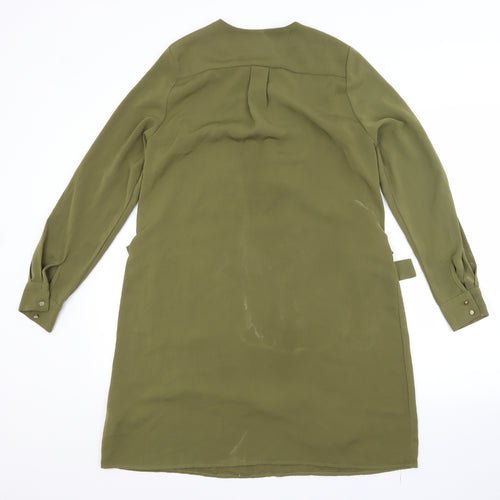 CAMEO ROSE Womens Green  Polyester A-Line  Size 8  V-Neck