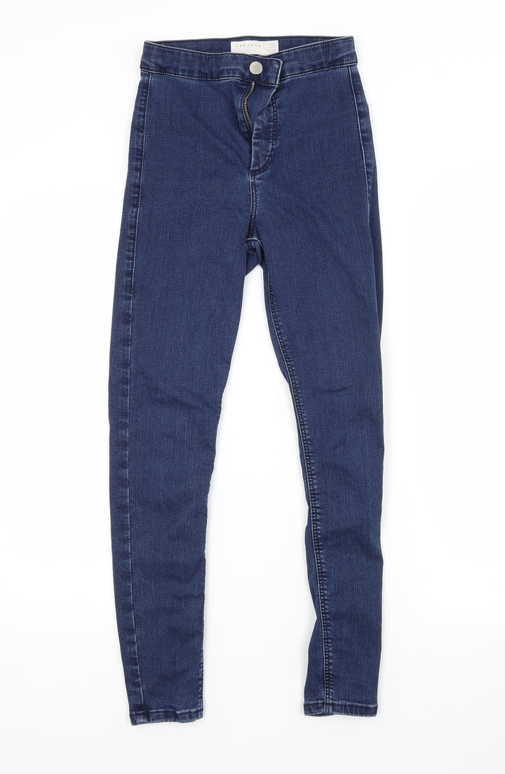Topshop Womens Blue Cotton Skinny Jeans Size 26 in L30 in Regular