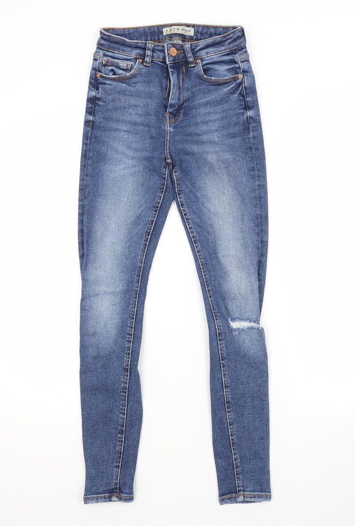 Primark Womens Blue  Cotton Skinny Jeans Size 4 L27 in Regular