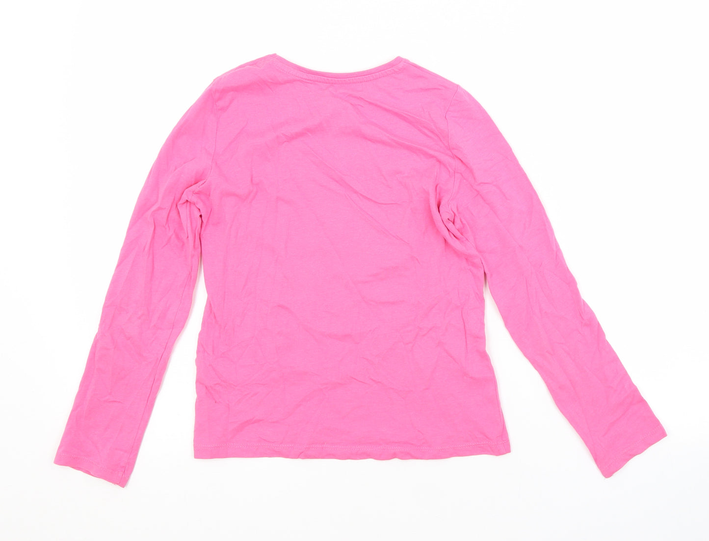 Primark Girls Pink  Cotton Basic T-Shirt Size 9-10 Years Crew Neck