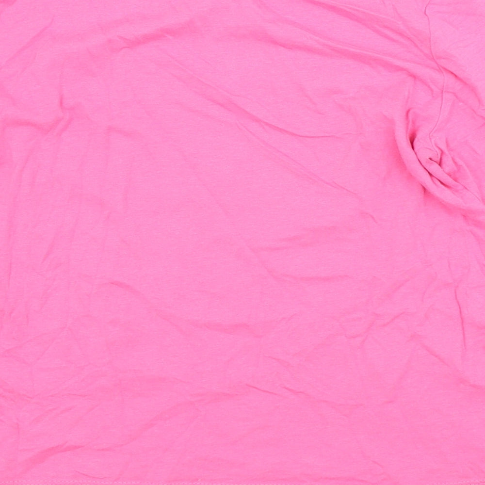 Primark Girls Pink  Cotton Basic T-Shirt Size 9-10 Years Crew Neck