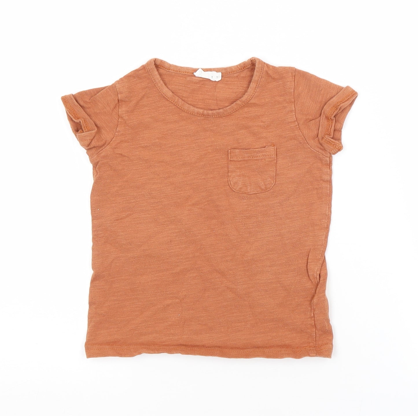 JAMIE KAY Boys Brown  Cotton Basic T-Shirt Size 2 Years Crew Neck