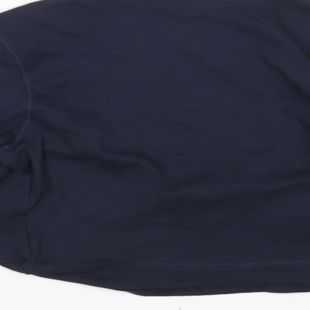 M&S Womens Blue V-Neck  Cotton Cardigan Jumper Size 10
