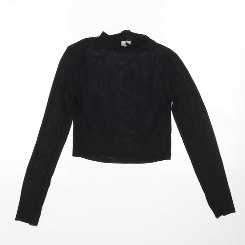 ASOS Womens Black  Polyamide Basic Blouse Size 8 Mock Neck