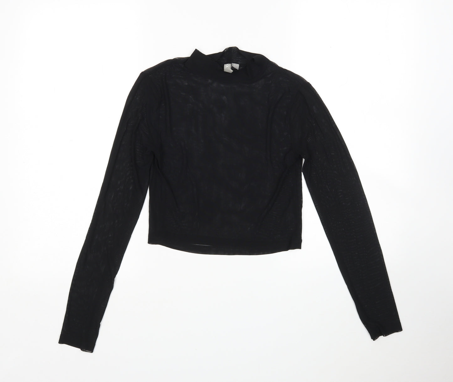 ASOS Womens Black  Polyamide Basic Blouse Size 8 Mock Neck