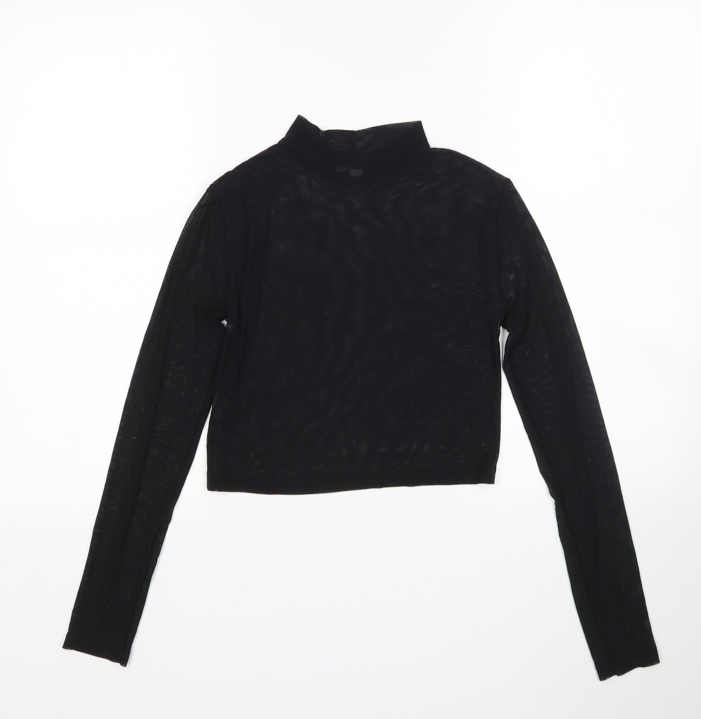 ASOS Womens Black  Polyamide Basic Blouse Size 8 Mock Neck
