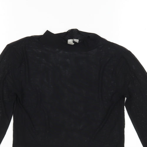 ASOS Womens Black  Polyamide Basic Blouse Size 8 Mock Neck