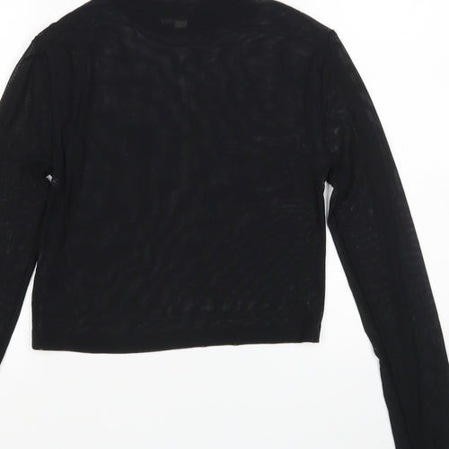 ASOS Womens Black  Polyamide Basic Blouse Size 8 Mock Neck