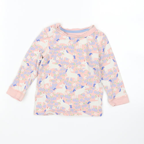 M&S Girls Multicoloured Floral Cotton  Pyjama Top Size 18-24 Months   - Unicorn