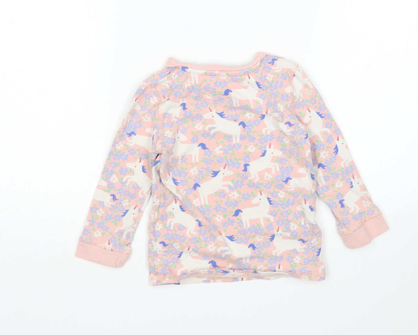M&S Girls Multicoloured Floral Cotton  Pyjama Top Size 18-24 Months   - Unicorn